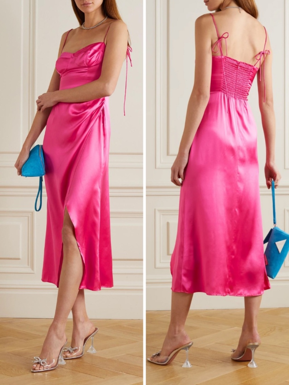 NEW Reformation Marguerite Silk Dress Flambe 4